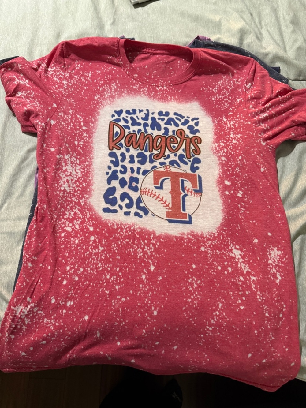 Gildan Pink Bleach-Effect Rangers Graphic Tee